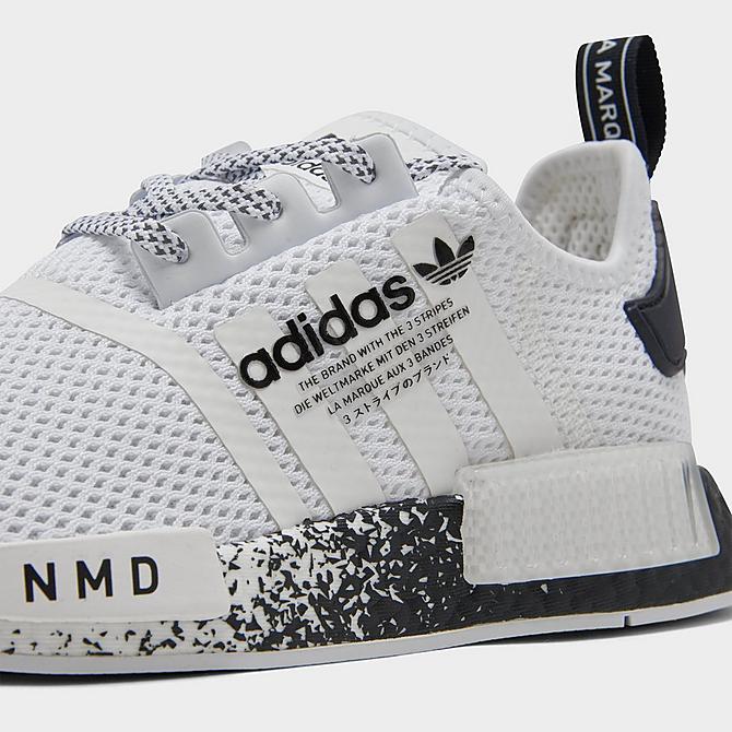 Front view of Big Kids' adidas Originals NMD R1 Spotlight 2.0 Casual Shoes in Core Black/Footwear White Click to zoom