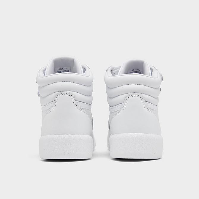 Left view of Little Kids' Reebok Freestyle Hi Casual Shoes in Footwear White/Footwear White Click to zoom