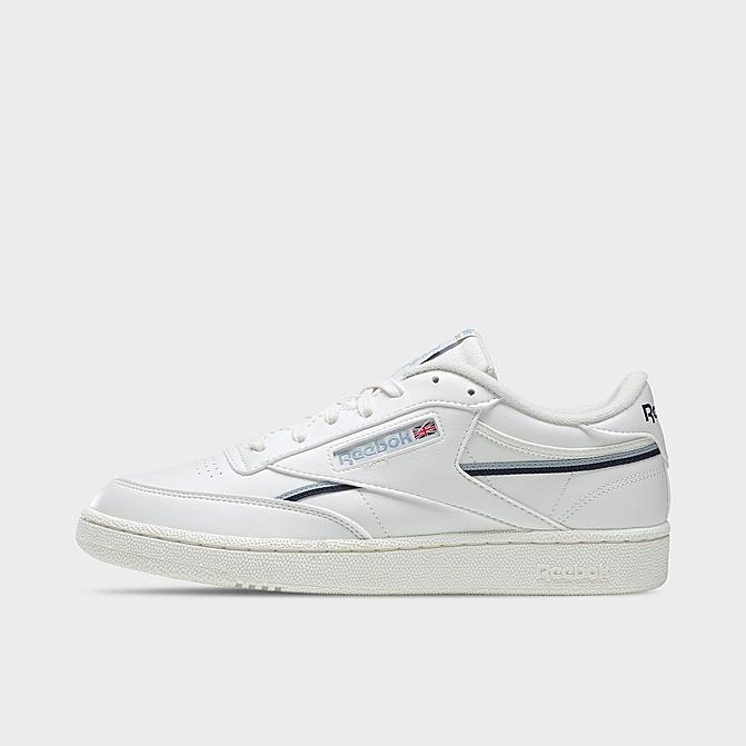 Right view of Men's Reebok Club C 85 Vegan Casual Shoes in Chalk/Gable Grey/Vector Navy Click to zoom