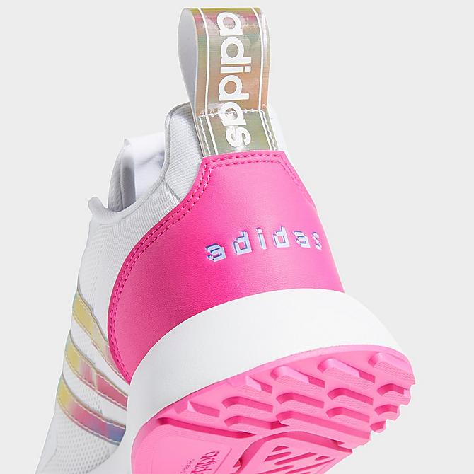Front view of Girls' Big Kids' adidas Originals Multix Casual Shoes in Footwear White/Violet Click to zoom