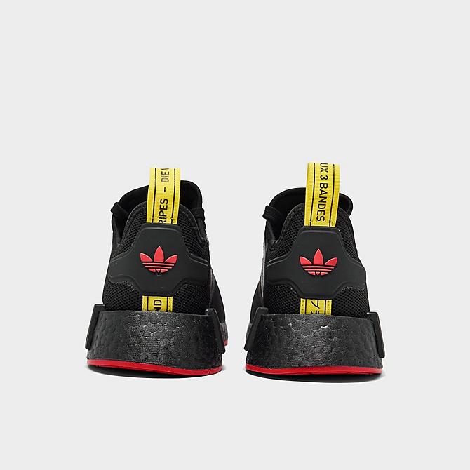 Left view of Big Kids' adidas Originals NMD R1 Casual Shoes in Black/Red/Yellow Click to zoom