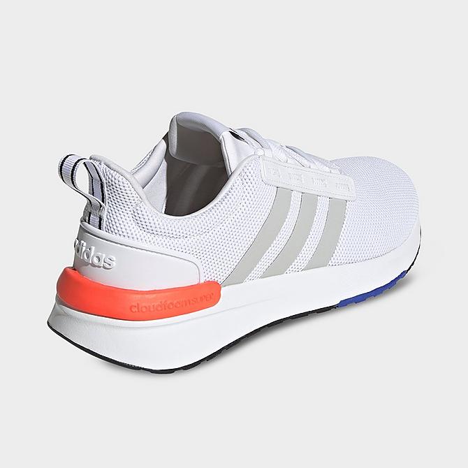 Left view of Men's adidas Racer TR21 Running Shoes (Wide Width) in White/Grey/Solar Red Click to zoom