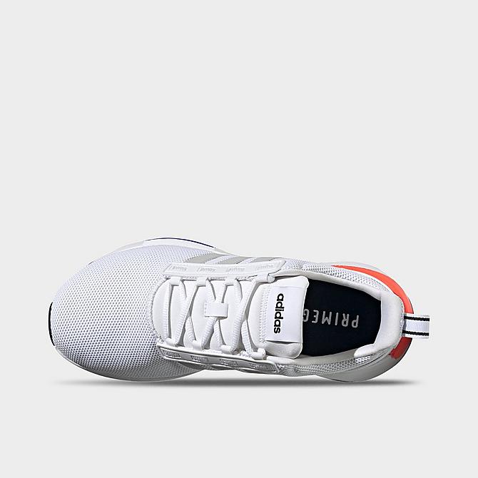 Back view of Men's adidas Racer TR21 Running Shoes (Wide Width) in White/Grey/Solar Red Click to zoom
