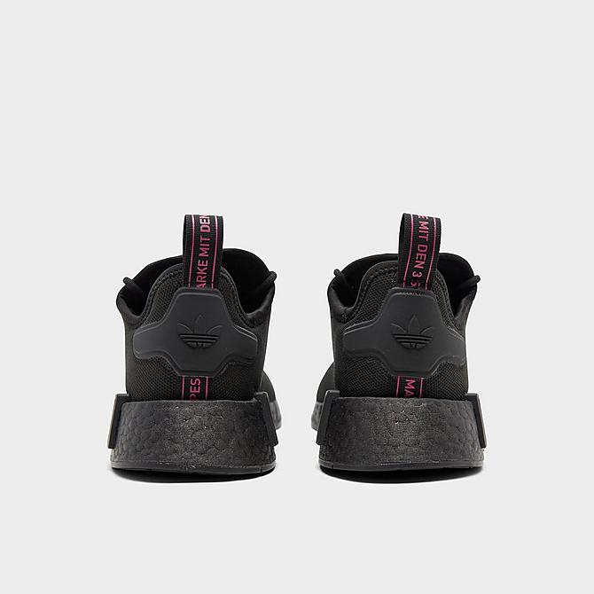 Left view of Women's adidas Originals NMD R1 Casual Shoes in Black/Black/Solar Pink Click to zoom