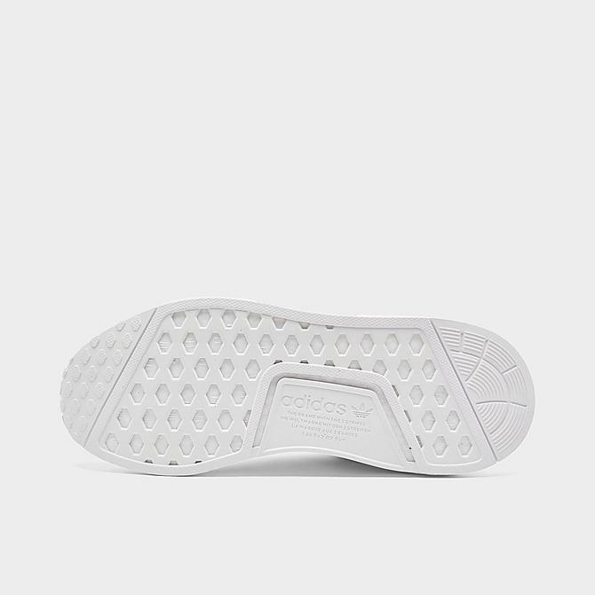 Bottom view of Women's adidas Originals NMD R1 Casual Shoes in White/White/White Click to zoom