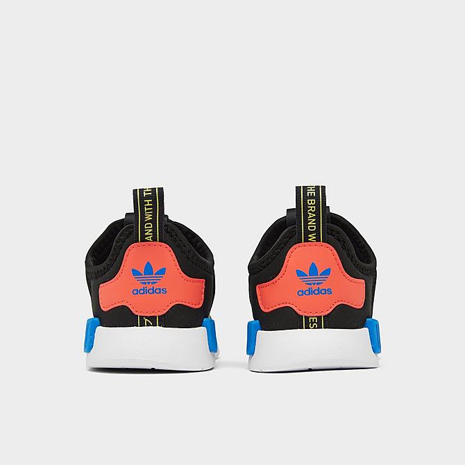 Left view of Kids' Toddler adidas Originals NMD 360 Casual Shoes in Black/Pulse Yellow/Bright Blue Click to zoom