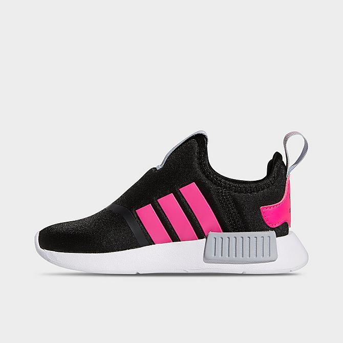 Front view of Girls' Toddler adidas Originals NMD 360 Casual Shoes in Pink/Core Black Click to zoom