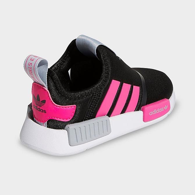 Left view of Kids' Toddler adidas Originals NMD 360 Casual Shoes in Pink/Core Black Click to zoom
