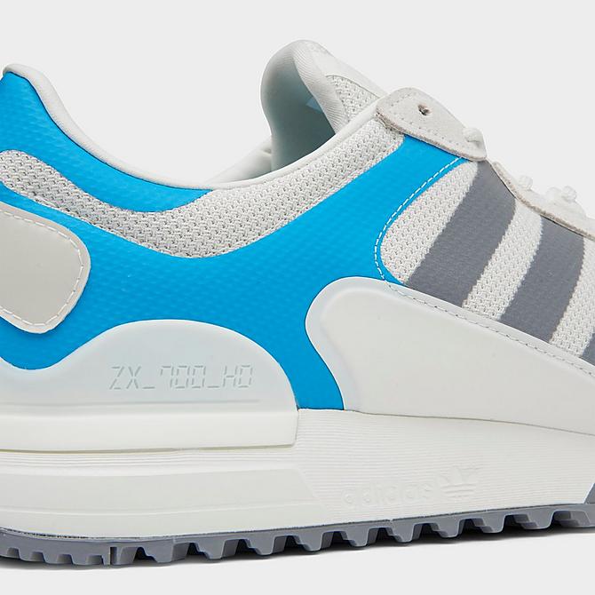Front view of Men's adidas Originals ZX 700 HD Casual Shoes in White/Blue/Grey Click to zoom