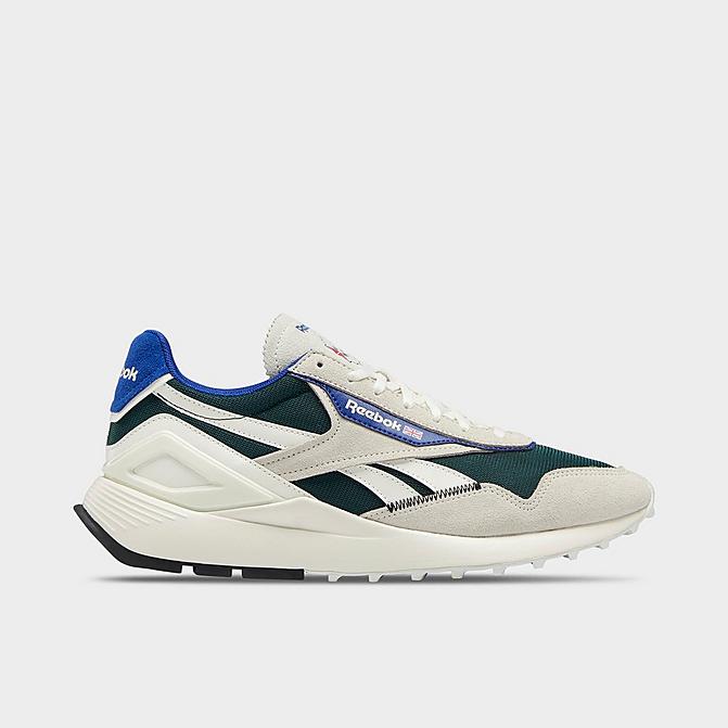 Right view of Men's Reebok Classic Leather Legacy AZ Casual Shoes in Chalk/Forest Green/Classic Cobalt Click to zoom