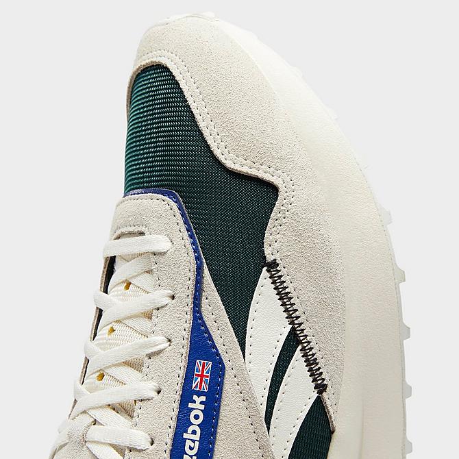 Front view of Men's Reebok Classic Leather Legacy AZ Casual Shoes in Chalk/Forest Green/Classic Cobalt Click to zoom