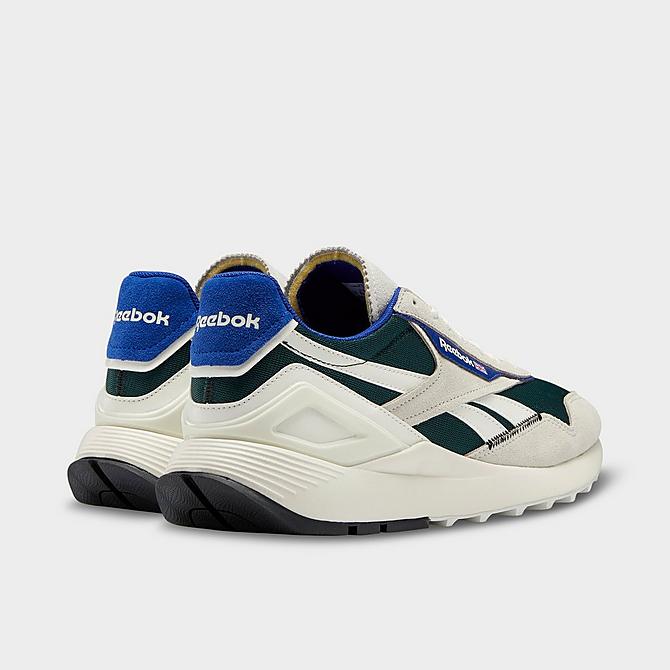 Left view of Men's Reebok Classic Leather Legacy AZ Casual Shoes in Chalk/Forest Green/Classic Cobalt Click to zoom