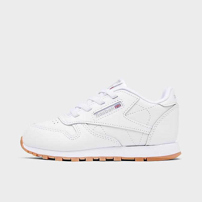 Right view of Kids' Toddler Reebok Classic Leather Pride Casual Shoes in Footwear White/Footwear White/Reebok Rubber Gum 2 Click to zoom