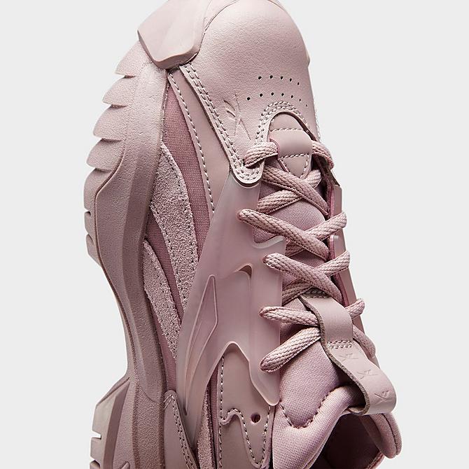 Front view of Girls' Little Kids' Reebok Cardi B Club C V2 Casual Shoes in Infused Lilac/Infused Lilac/Infused Lilac Click to zoom