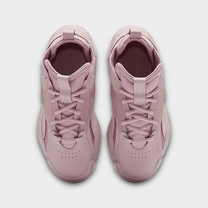Back view of Girls' Little Kids' Reebok Cardi B Club C V2 Casual Shoes in Infused Lilac/Infused Lilac/Infused Lilac Click to zoom