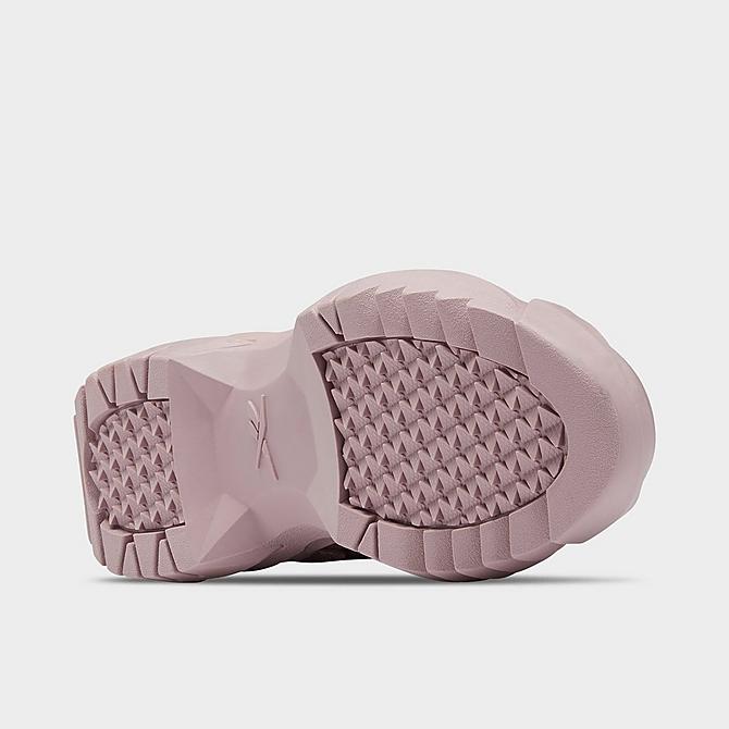 Bottom view of Girls' Little Kids' Reebok Cardi B Club C V2 Casual Shoes in Infused Lilac/Infused Lilac/Infused Lilac Click to zoom