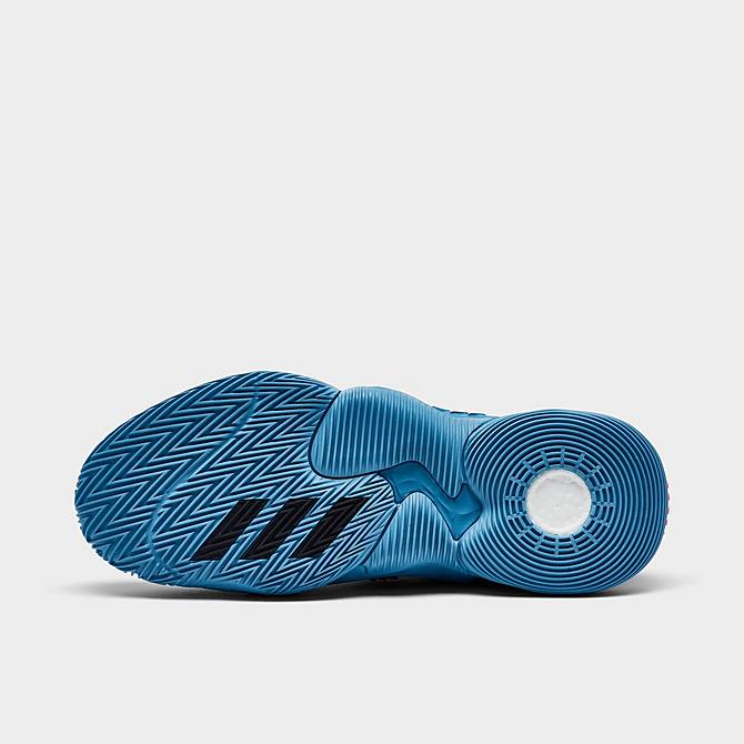 Bottom view of adidas Trae Young 1 Basketball Shoes in Core Black/Core Black/Sky Rush Click to zoom