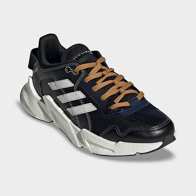 Three Quarter view of Women's Karlie Kloss x adidas X9000 Running Shoes in Core Black/Footwear White/Mesa Click to zoom
