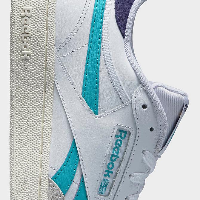 Front view of Men's Reebok Classics Club C Revenge Casual Shoes in Footwear White/Classic Teal/Bold Purple Click to zoom