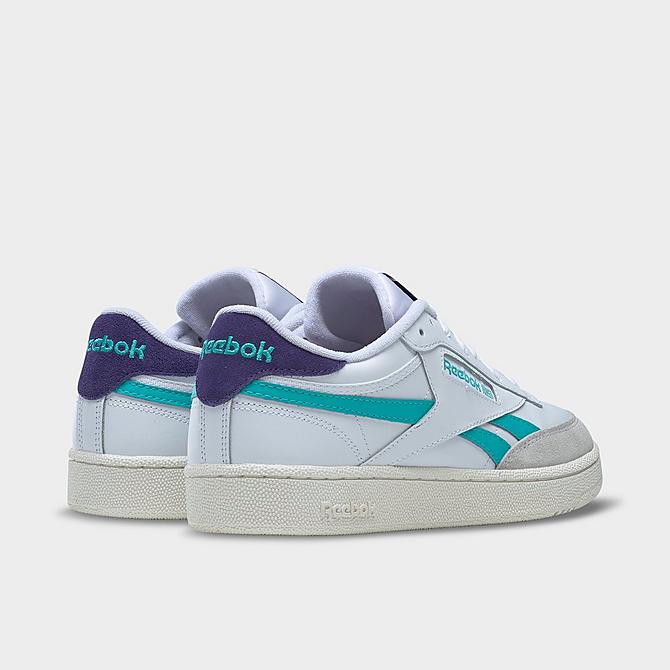 Left view of Men's Reebok Classics Club C Revenge Casual Shoes in Footwear White/Classic Teal/Bold Purple Click to zoom
