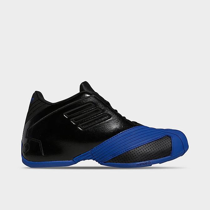 Right view of Men's adidas T-Mac 1 Basketball Shoes in Core Black/Royal Blue/Core Black Click to zoom