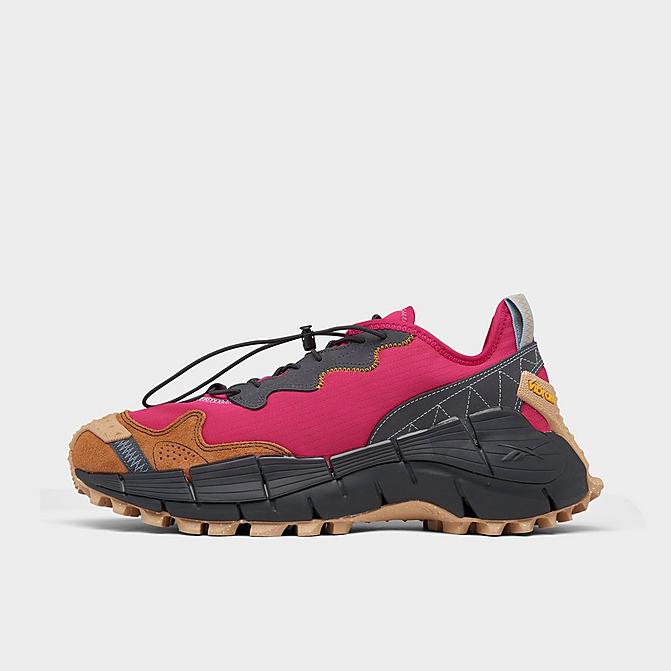 Right view of Men's Reebok x The Flintstones Zig Kinetica II Edge Training Shoes in Pursuit Pink/Pure Grey 8/Brown Malt Click to zoom