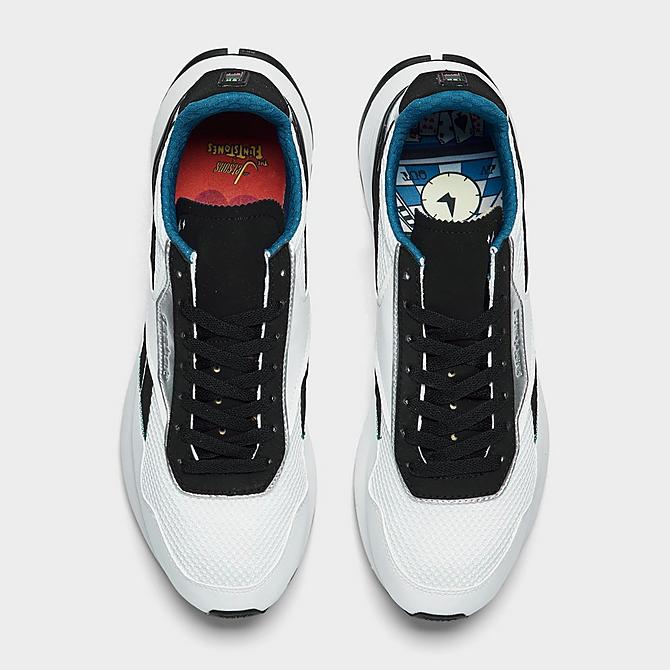 Back view of Men's Reebok x The Jetsons Classic Leather Legacy AZ Casual Shoes in Footwear White/Black/Persian Blue Click to zoom