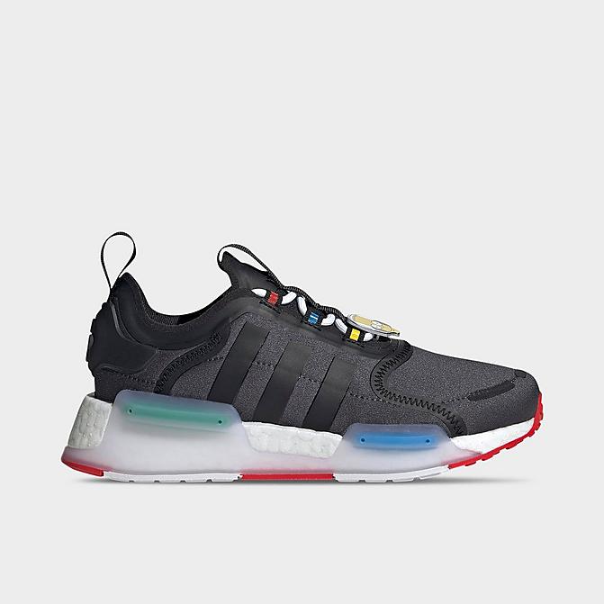 Right view of Big Kids' adidas Originals x The Simpsons NMD_V3 Casual Shoes in Grey Six/Core Black/Cloud White Click to zoom