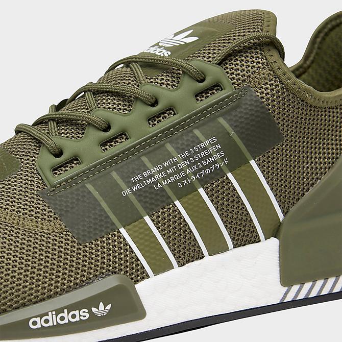 Front view of Men's adidas Originals NMD R1 V2 Casual Shoes in Focus Olive/White/Black Click to zoom