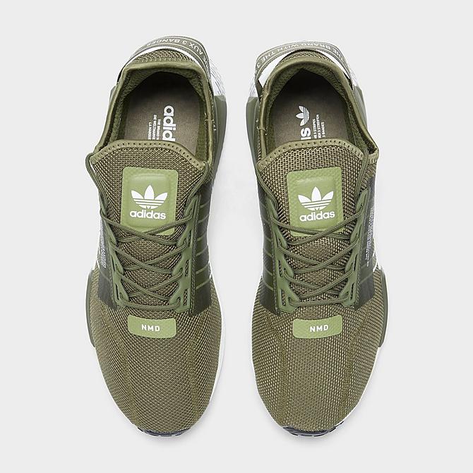 Back view of Men's adidas Originals NMD R1 V2 Casual Shoes in Focus Olive/White/Black Click to zoom