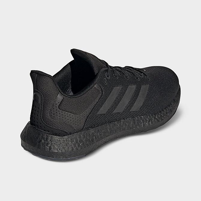 Left view of Men's adidas Pureboost 21 Running Shoes in Black/Black/Grey Click to zoom