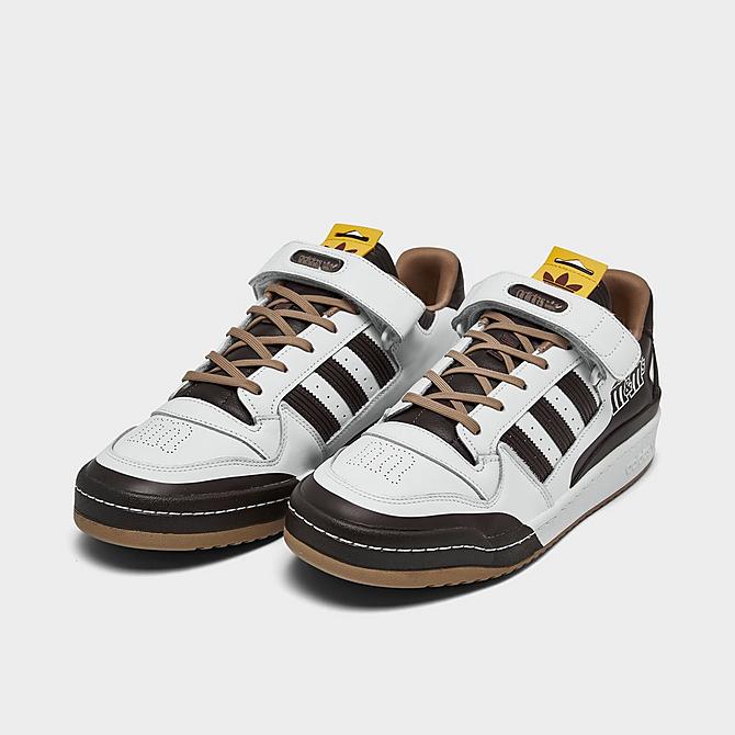 Three Quarter view of Men's adidas Originals x M&Ms Forum Low Casual Shoes in Brown Click to zoom