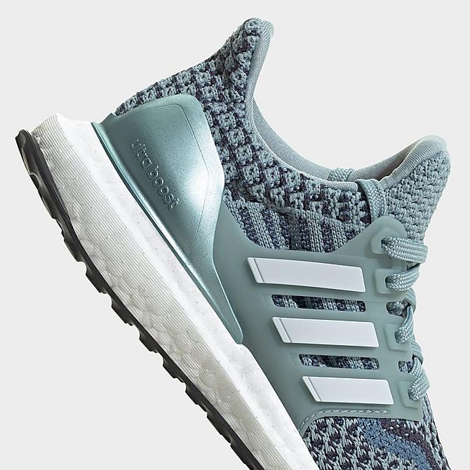 Front view of Little Kids' adidas UltraBOOST 5.0 DNA Running Shoes in Magic Grey/White/Shadow Navy Click to zoom