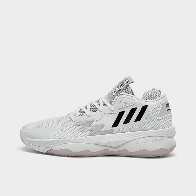 Right view of adidas Dame 8 Basketball Shoes in Cloud White/Core Black/Grey One Click to zoom