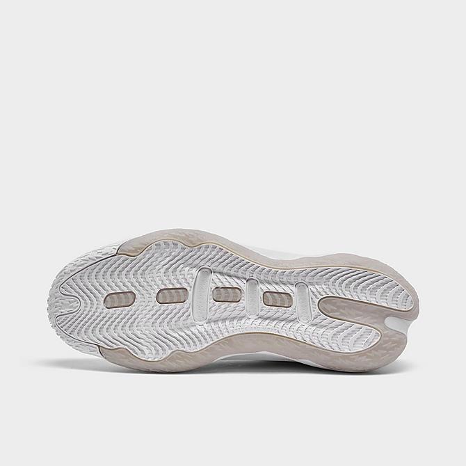 Bottom view of adidas Dame 8 Basketball Shoes in Cloud White/Core Black/Grey One Click to zoom