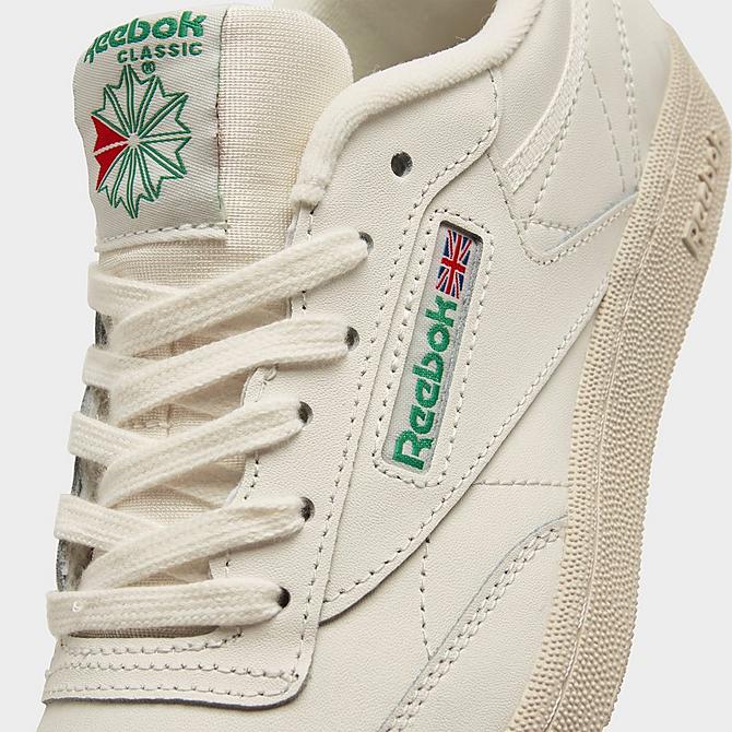 Front view of Big Kids' Reebok Classics Club C Casual Shoes in Chalk Click to zoom