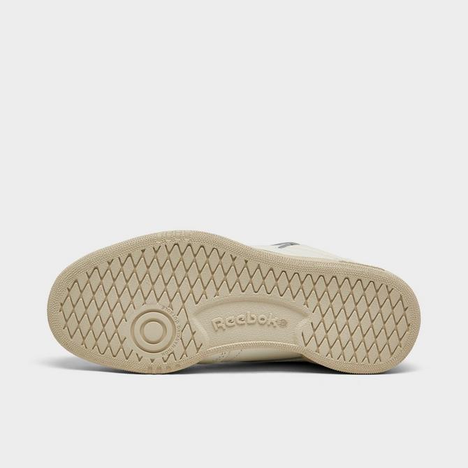 Bottom view of Boys' Little Kids' Reebok Club C Casual Shoes in Chalk/Chalk/Green Click to zoom