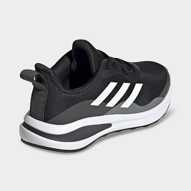 Left view of Big Kids' adidas FortaRun Lace Running Shoes in Black/White/Grey Click to zoom