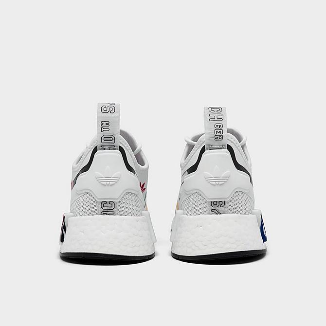 Left view of Boys' Big Kids' adidas Originals x NASA NMD R1 Spectoo Casual Shoes in White/Core Black/Scarlet Click to zoom