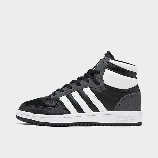 Right view of Big Kids' adidas Originals Top Ten Hi Casual Shoes in Black/White Click to zoom