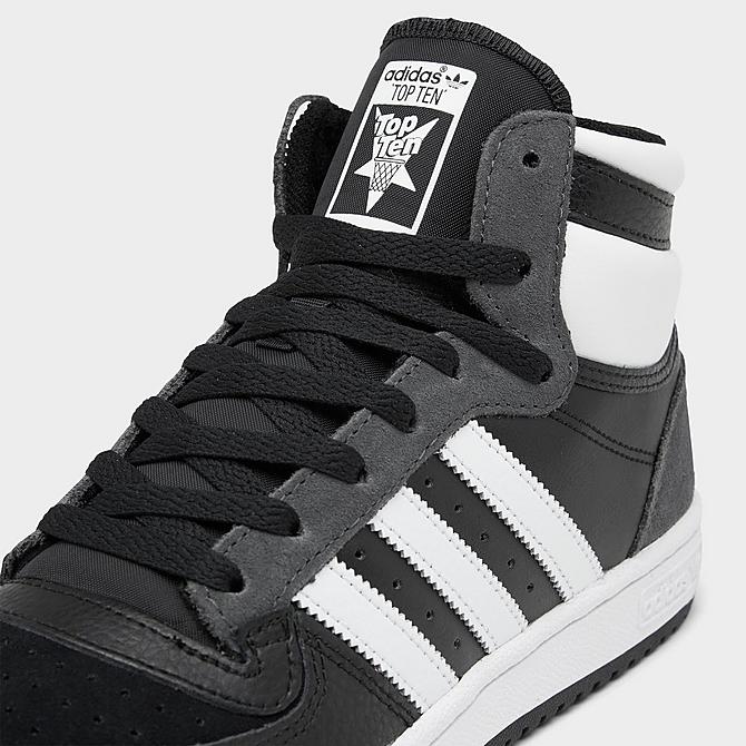 Front view of Big Kids' adidas Originals Top Ten Hi Casual Shoes in Black/White Click to zoom