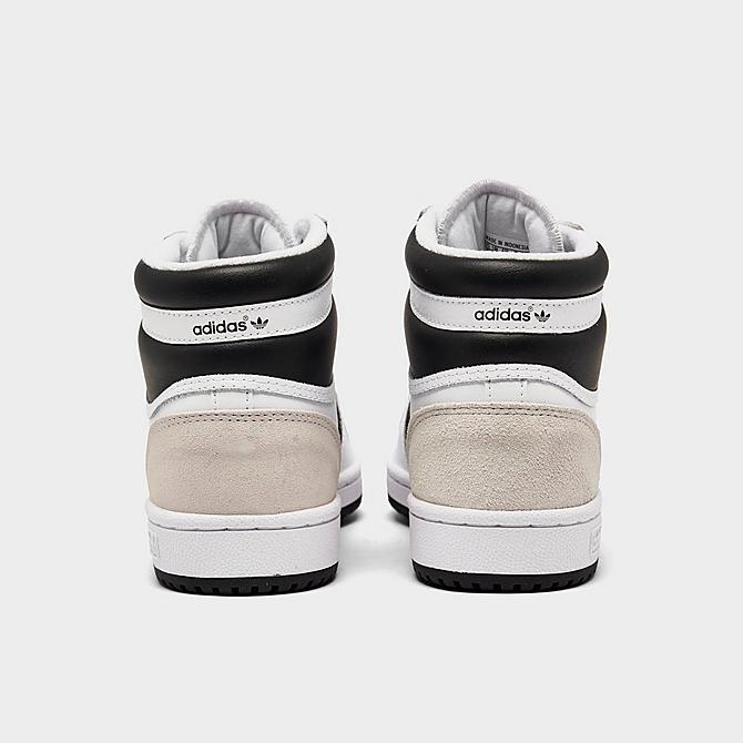 Left view of Big Kids' adidas Originals Top Ten Mid Casual Shoes in White/Black/Cream Click to zoom