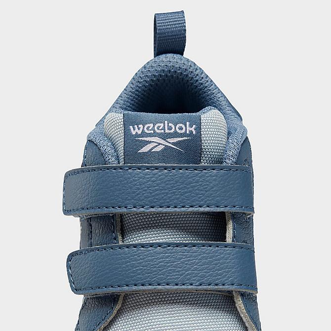 Front view of Kids' Toddler Reebok Weebok Clasp Low Casual Shoes in Gable Grey/Blue Slate/Cloud White Click to zoom