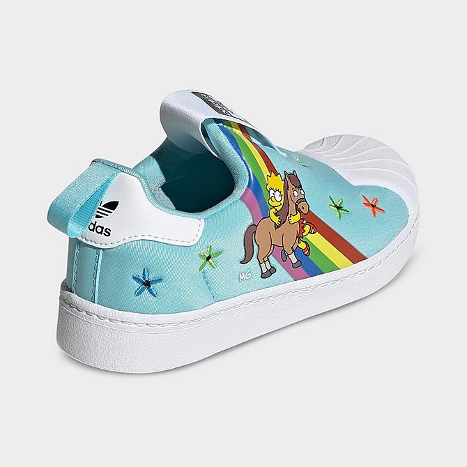 Left view of Girls' Little Kids' adidas Originals x The Simpsons Superstar 360 Casual Shoes in Cloud White/Multi Click to zoom
