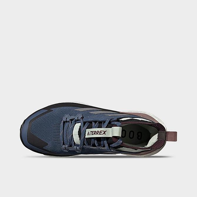 Back view of Women's adidas Terrex Free Hiker 2 Hiking Shoes in Wonder Steel/Grey/Wonder Oxide Click to zoom