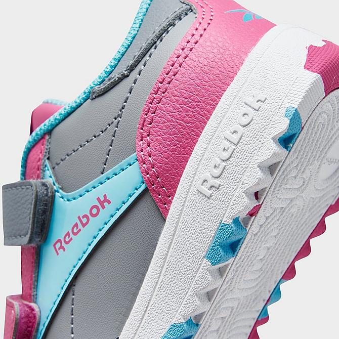 Front view of Kids' Toddler Reebok Weebok Clasp Low Casual Shoes in Pure Grey 4/Digital Blue/True Pink Click to zoom