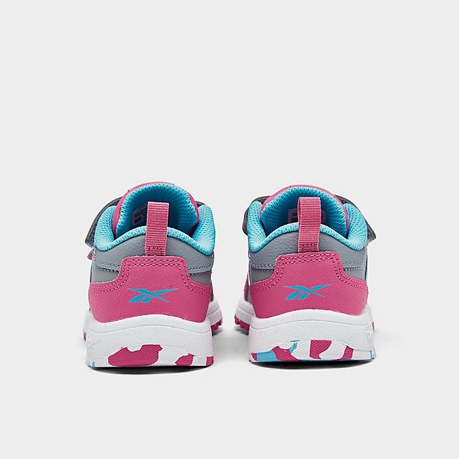 Left view of Kids' Toddler Reebok Weebok Clasp Low Casual Shoes in Pure Grey 4/Digital Blue/True Pink Click to zoom
