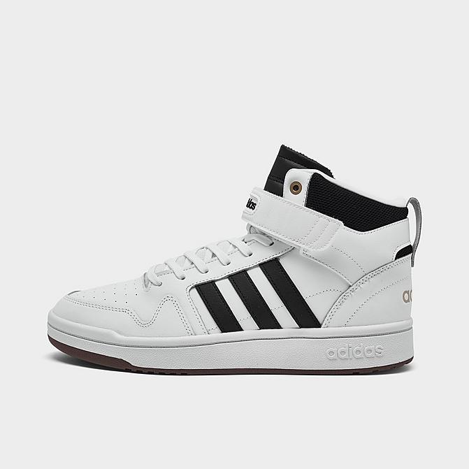 Right view of Men's adidas Essentials Postmove Mid Casual Shoes in Cloud White/Core Black/Gold Metallic; Click to zoom
