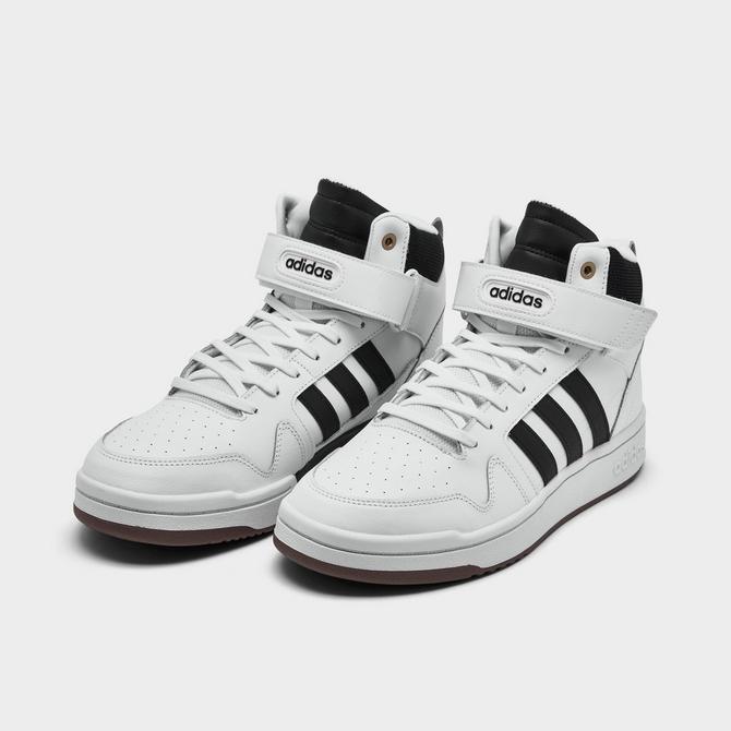 White Adidas Mens Postmove Mid Top Sneaker, Black & White