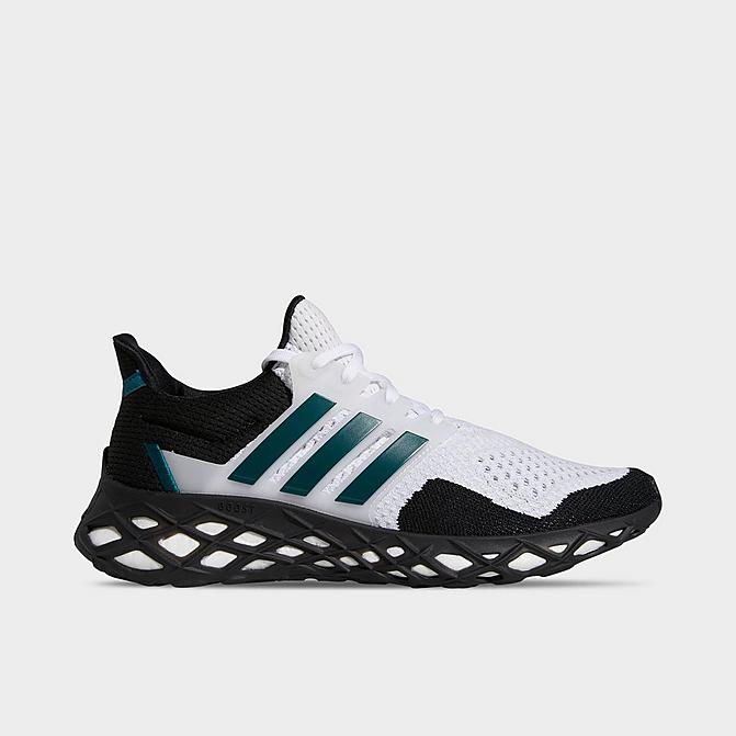 Right view of Men's adidas UltraBOOST Web DNA Running Shoes in White/Legacy Teal/Black Click to zoom